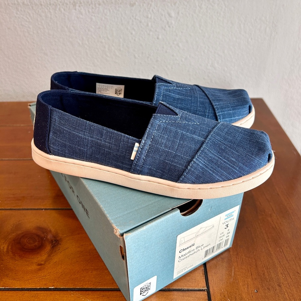 TOMS Kids Denim Blue Sneakers